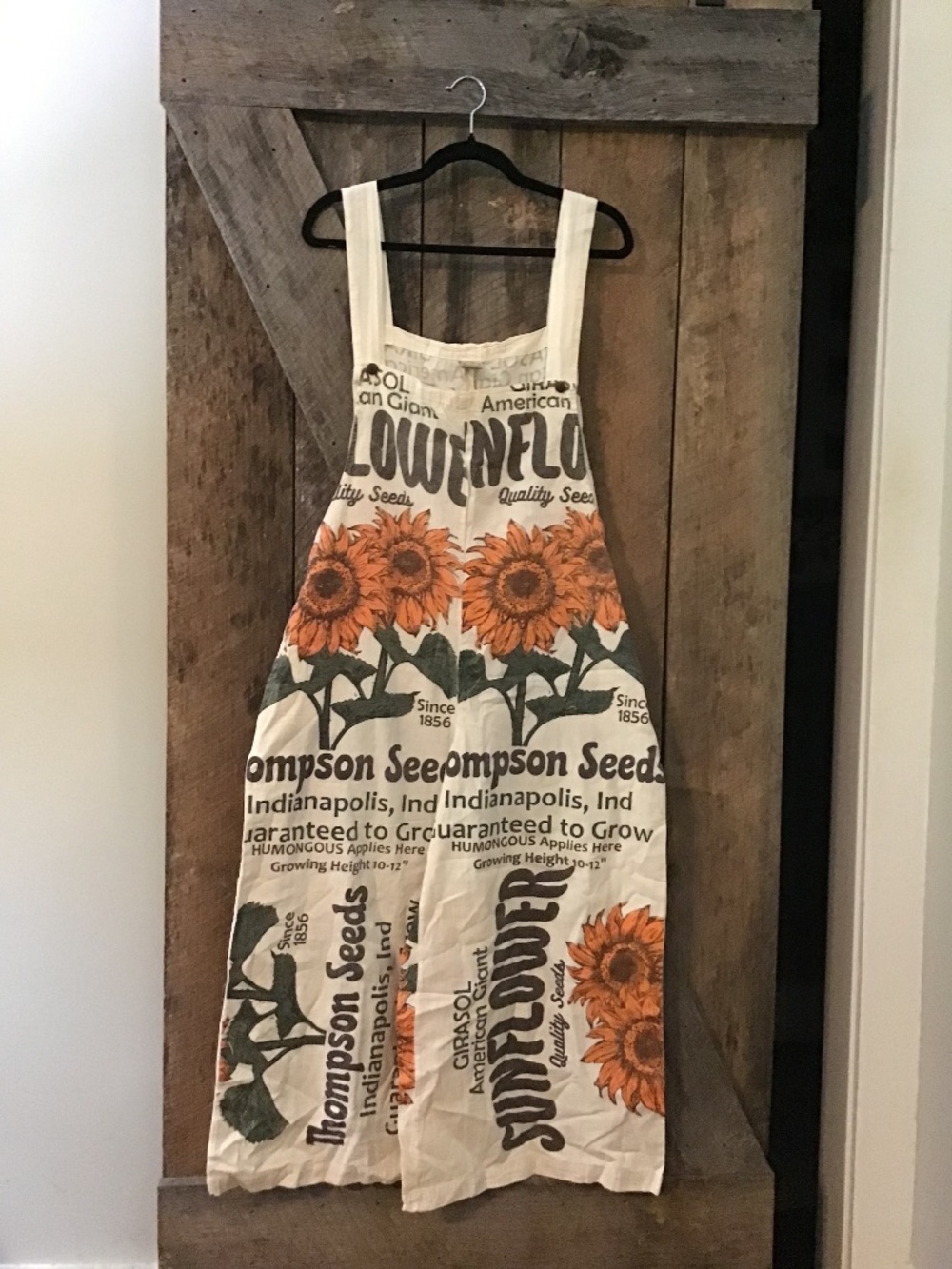 Vintage Sack - sunflower feed sack overalls